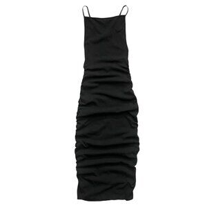 WeWoreWhat Ruched‎ High Neck Midi Dress Black Size XS Minimalist Baddie